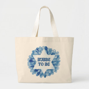 'Bubbe to Be' Grappige Nieuwe Joodse Oma Waterverf Grote Tote Bag