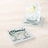 Bubbel een Go! Glazen Onderzetter (Schuin)