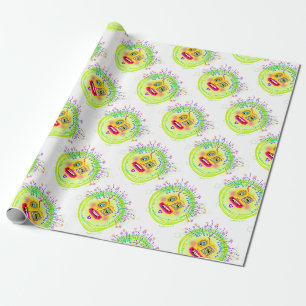 Bubbel Glimlach Meemogie Emoji Kunst Cadeaupapier