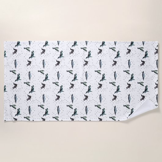 Bubbel Perguins Beach Towel (kies kleur) Strandlaken (Voorkant)