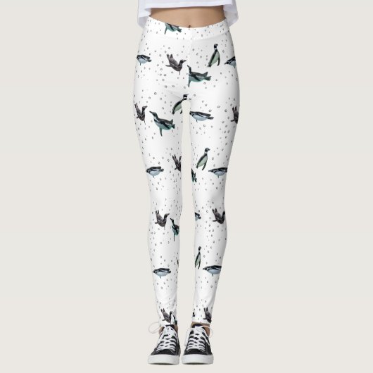 Bubbel Pinguïns Leggings (kies kleur) (Voorkant)