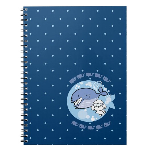 Bubbel zwemt met walvis notitieboek (Voorkant)