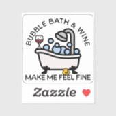 Bubbelbad en wijn sticker (Vel)