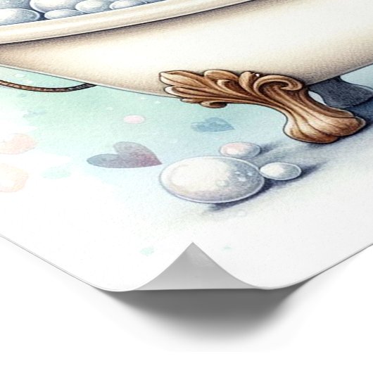 Bubbelbad Giraffe Poster (Hoek)