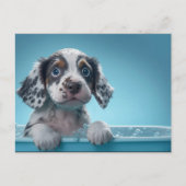 bubbelbad pup briefkaart (Voorkant)