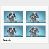 bubbelbad pup rechthoekige sticker (Vel)