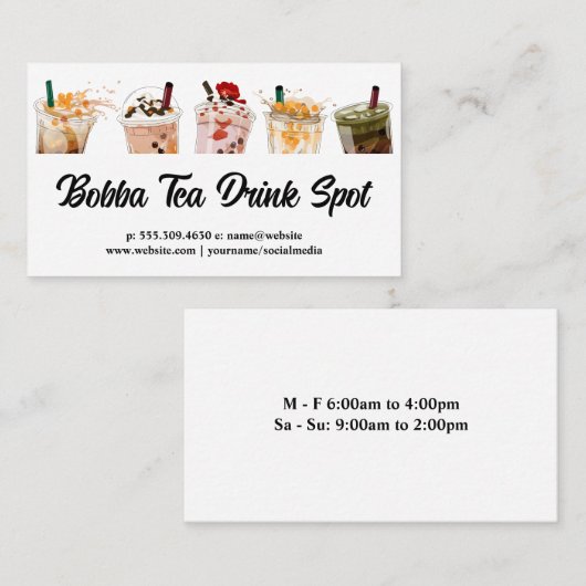 Bubbeldrankjes Visitekaartje (Voorkant / Achterkant)