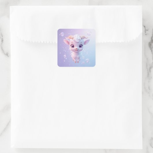 bubbelgeit vierkante sticker (Tas)