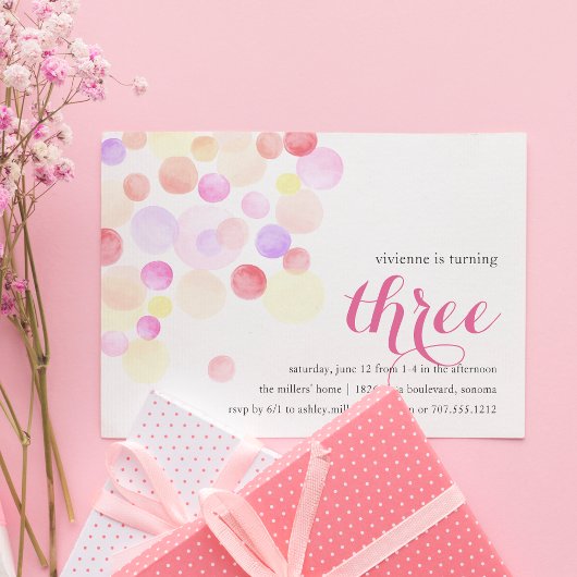 bubbelig | Waterverf Derde uitnodiging