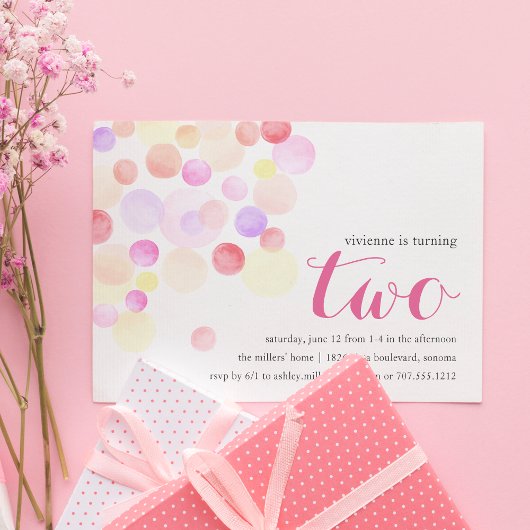 bubbelig | Waterverf Tweede uitnodiging