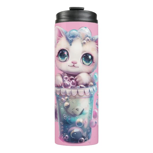 Bubbelkat Thermosbeker (Voorkant)