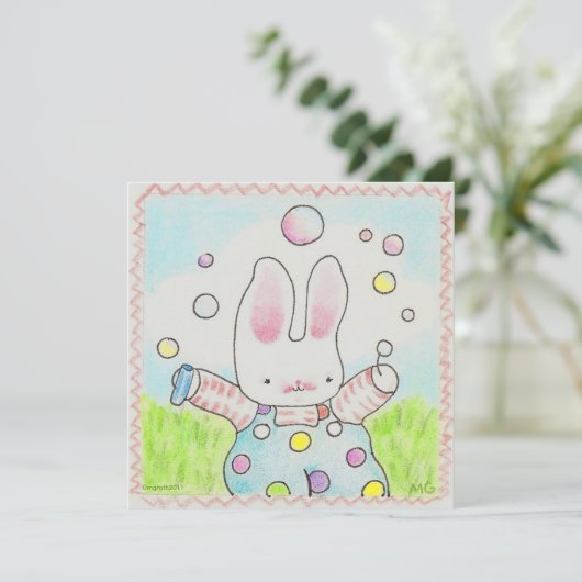 bubbelkonijnse uitnodiging (Staand voorkant)