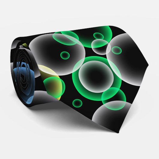 bubbelpatroon 02.b Black BG Stropdas (Opgerold)