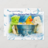 Bubbels Baby Douche Uitnodigingen (Voorkant / Achterkant)