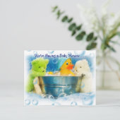 Bubbels Baby Douche Uitnodigingen (Staand voorkant)