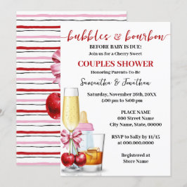 Bubbels & Bourbon voor Baby vanwege kersendouche Kaart