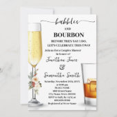Bubbels & Bourbon voor ik een Winter Bruiloftsdouc Kaart (Voorkant)