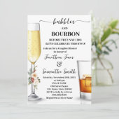 Bubbels & Bourbon voor ik een Winter Bruiloftsdouc Kaart (Staand voorkant)