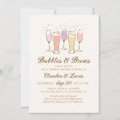 Bubbels & Brews Koppels Coed Vrijgezellenfeest Kaart (Voorkant)