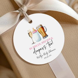 Bubbels Brouwen en Luiers ook! Baby Shower Bedankjes Labels