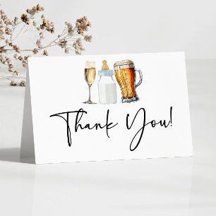Bubbels Brouwen en Luiers ook! Baby Shower Bedankkaart
