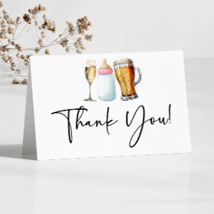 Bubbels Brouwen en Luiers ook! Baby Shower Bedankkaart