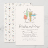 Bubbels Brouwen Koppels Uitnodiging voor Trouwdouc (Voorkant / Achterkant)