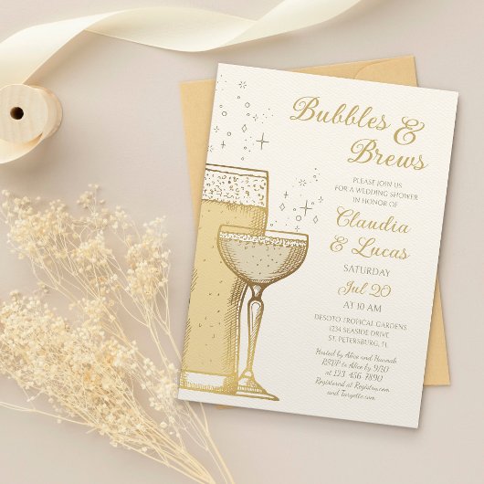 Bubbels Brouwen Koppels Uitnodiging voor Trouwdouc