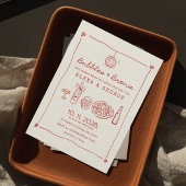 Bubbels & Brouwen Rode Hand getrokken koppels Douc Kaart