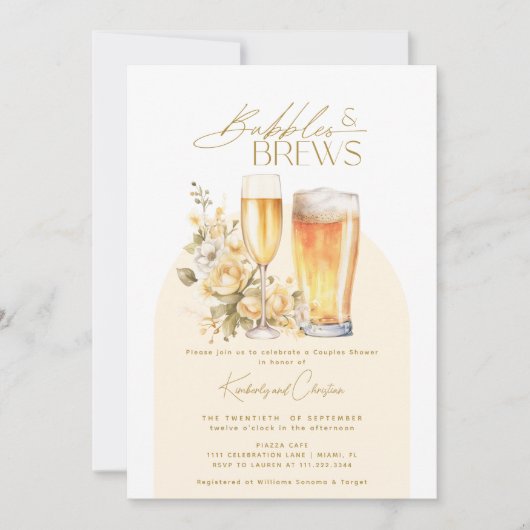 Bubbels & Brouwsels Elegante Moderne Koppels Douch Kaart (Voorkant)