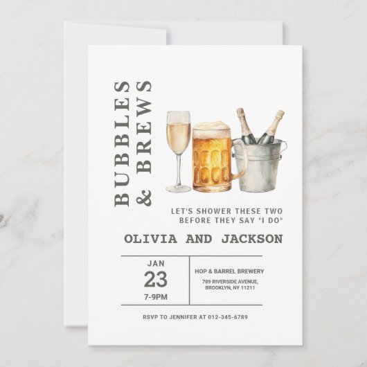 Bubbels & brouwsels Koppels Douche Kaart (Voorkant)