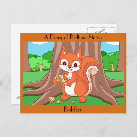 Bubbels de Helpvolle eekhoorn Briefkaart (Voorkant / Achterkant)