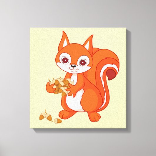 Bubbels de Helpvolle eekhoorn Canvas Afdruk (Voorkant)