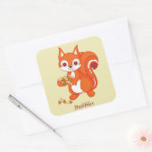 Bubbels de Helpvolle eekhoorn Vierkante Sticker (Envelop)