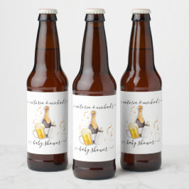 Bubbels en Bier Baby shower Bier Etiket