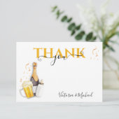 Bubbels en bier Baby shower Dank u kaart (Staand voorkant)