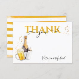 Bubbels en bier Baby shower Dank u kaart