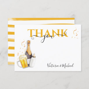 Bubbels en bier Baby shower Dank u kaart