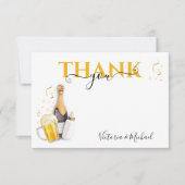 Bubbels en bier Baby shower Dank u kaart (Voorkant)