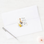 Bubbels en Bier Baby shower Vierkante Sticker (Envelop)