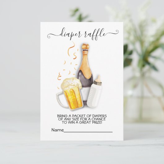 Bubbels en bier luier verloting kaart (Staand voorkant)