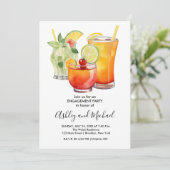 Bubbels en Brouwen Cocktail Engagement Party Kaart (Staand voorkant)