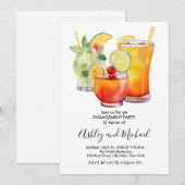 Bubbels en Brouwen Cocktail Engagement Party Kaart (Voorkant / Achterkant)