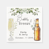 Bubbels En Brouwen Eucalyptus Paar Douche Party Servet (Voorkant)