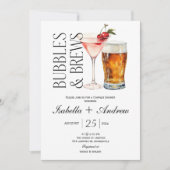 Bubbels en Brouwen Verloving Douche Uitnodiging (Voorkant)