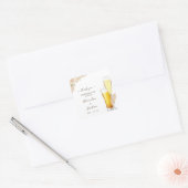 Bubbels en brouwsels Dank u Pampa Grass Bruiloft Vierkante Sticker (Envelop)