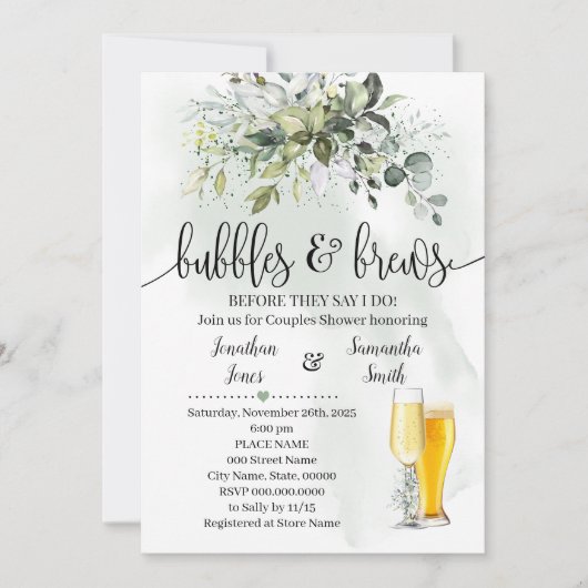 Bubbels en brouwsels douche Eucalyptus groen Kaart (Voorkant)