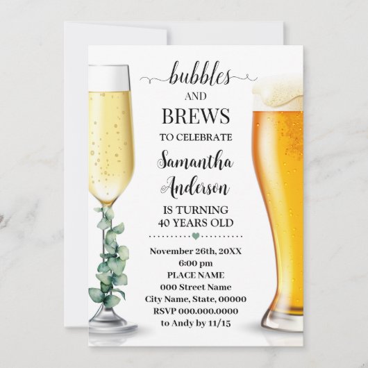 Bubbels en brouwsels Eucalyptus groen Verjaardag Kaart (Voorkant)