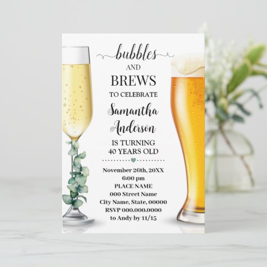 Bubbels en brouwsels Eucalyptus groen Verjaardag Kaart (Staand voorkant)