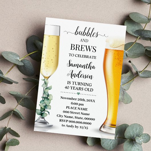 Bubbels en brouwsels Eucalyptus groen Verjaardag Kaart